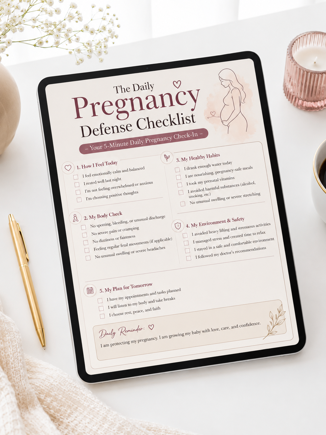 Daily Pregnancy Defense Checklist